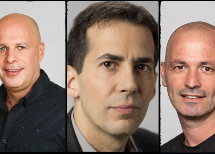 מימין רועי שגיא סמנכ"ל השירות החדש, צילום אפרת קופר, באמצע אורי גל סמנכ"ל תוכן ושיווק צילום רמי זרנגר ומשמאל צביקה שיינפלד צילון סיון פרג'